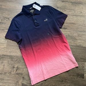 Hollister Epic Flex Stretch Navy Red Polo NWT Medium